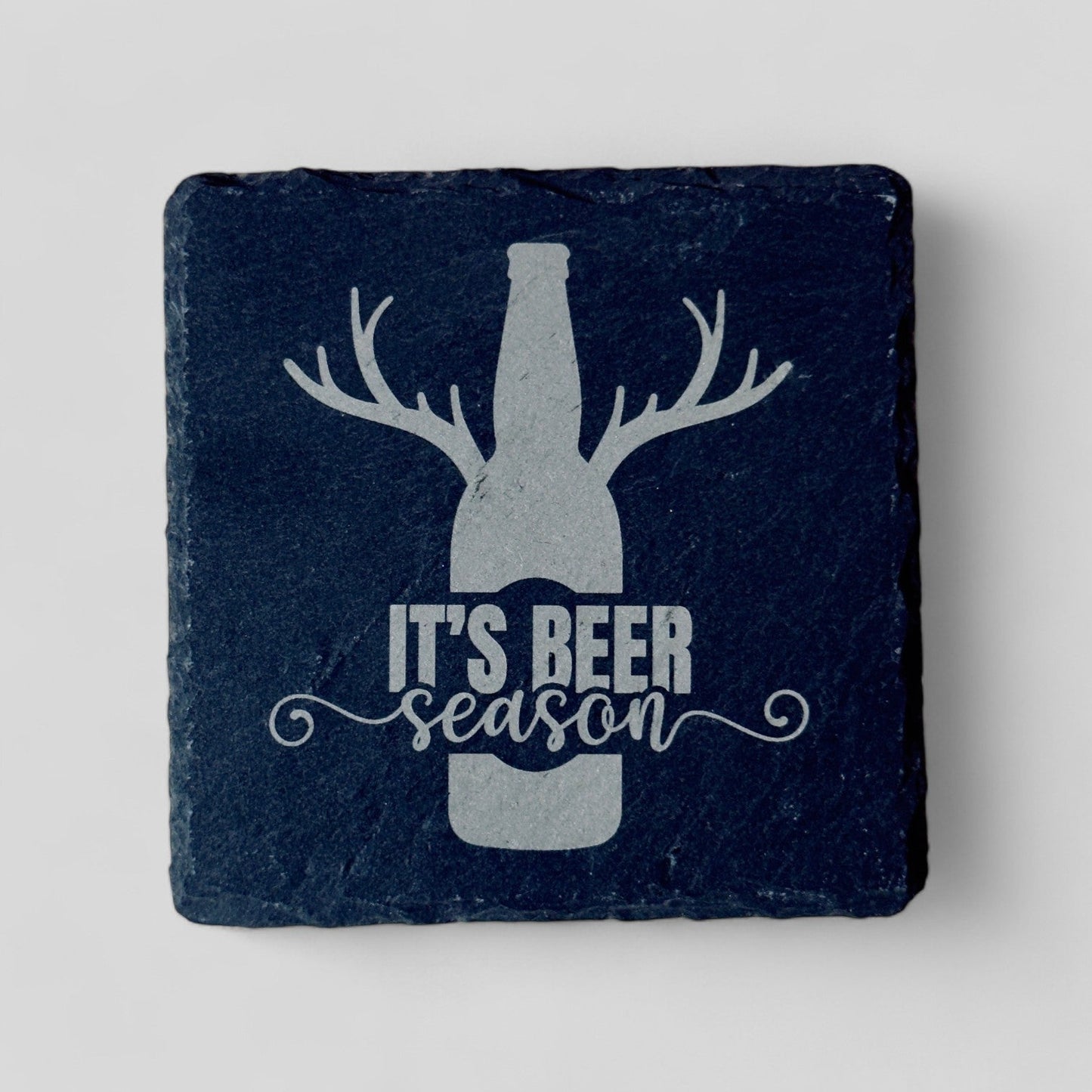 4" x 4" Slate Coasters - It's Beer Season