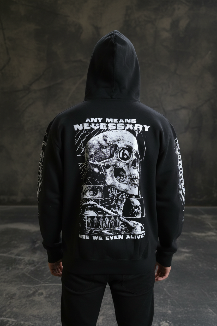 Are We Even Alive Pullover Hoodie Black
