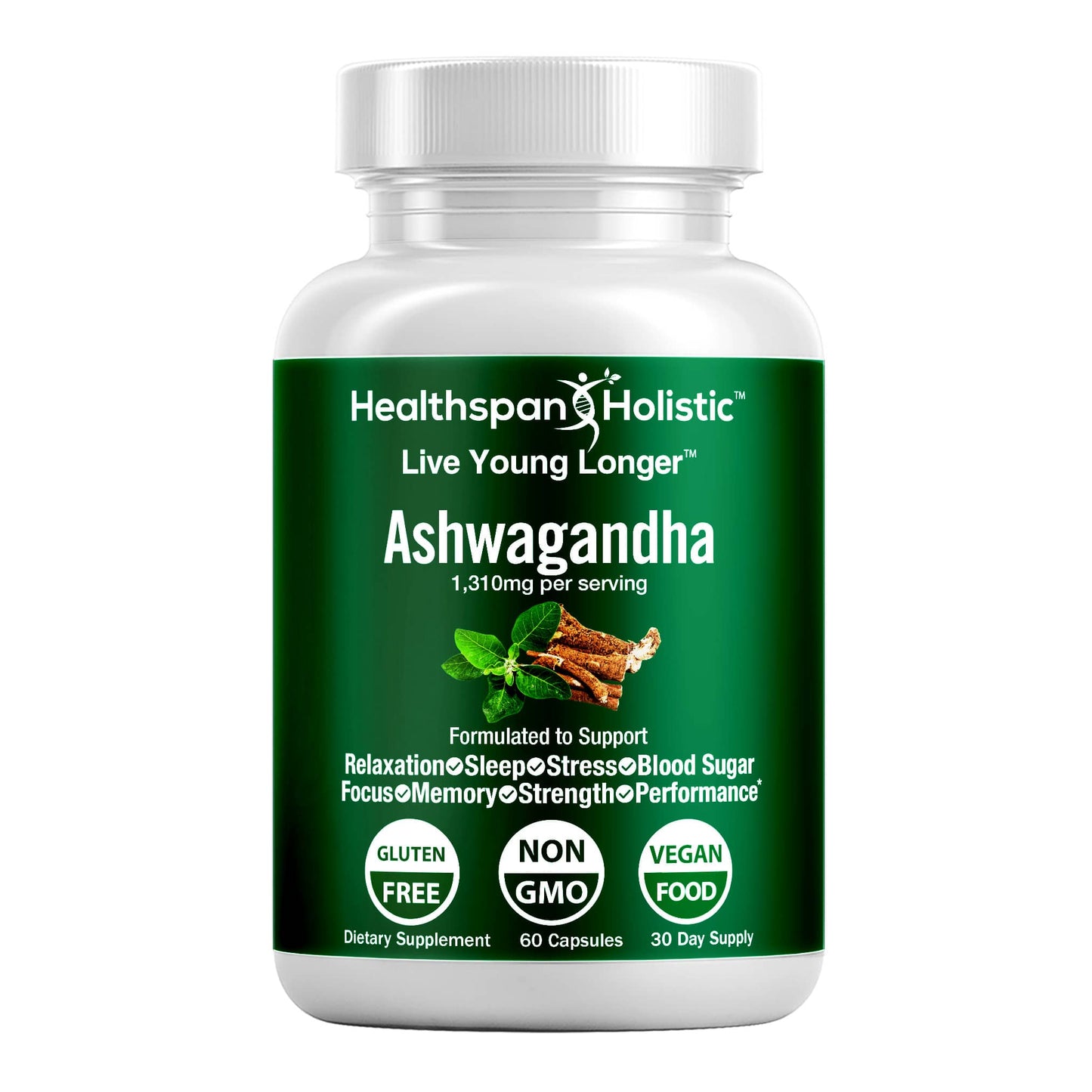 Organic Ashwagandha Adaptogen 60 Capsules