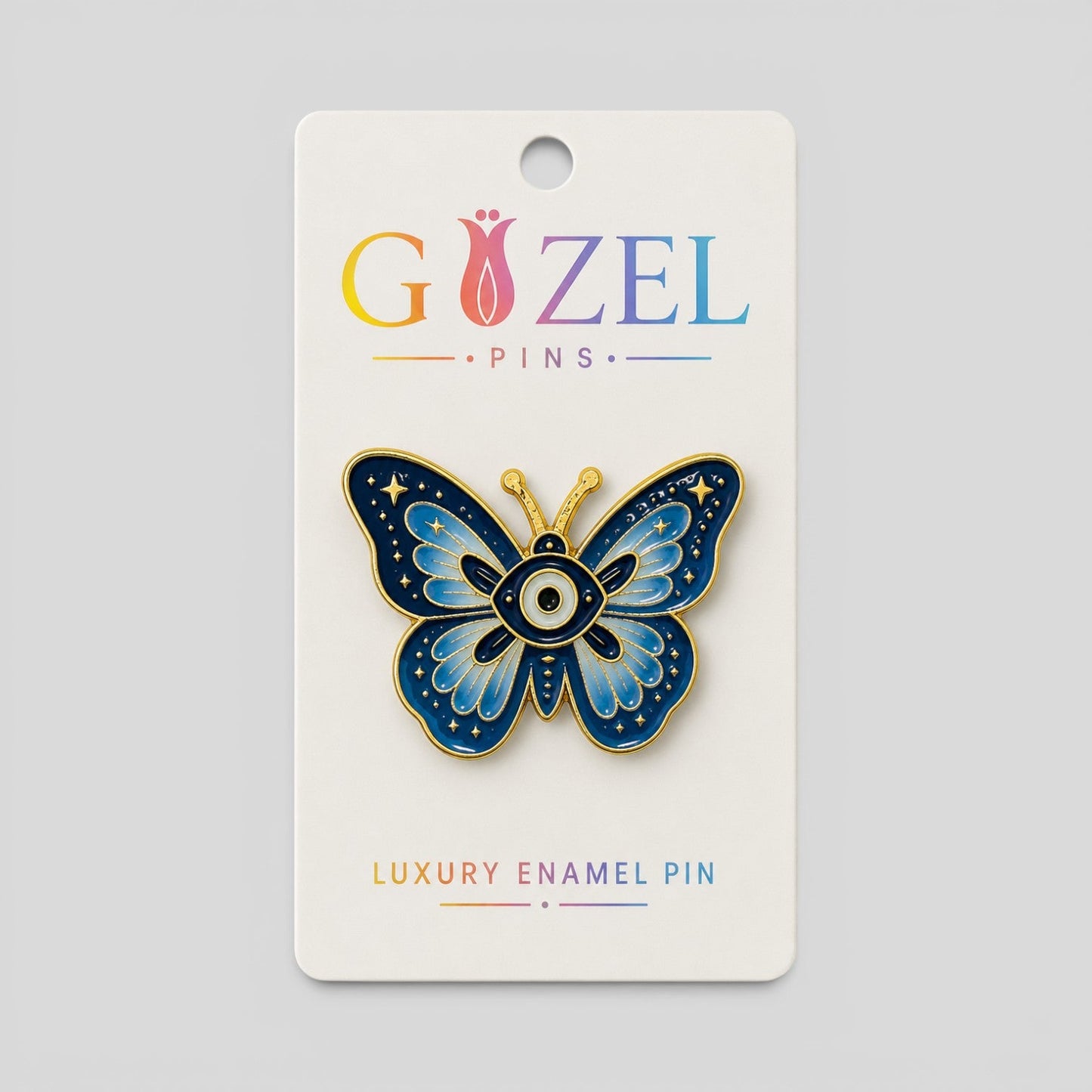 Evil Eye Butterfly Enamel Pin