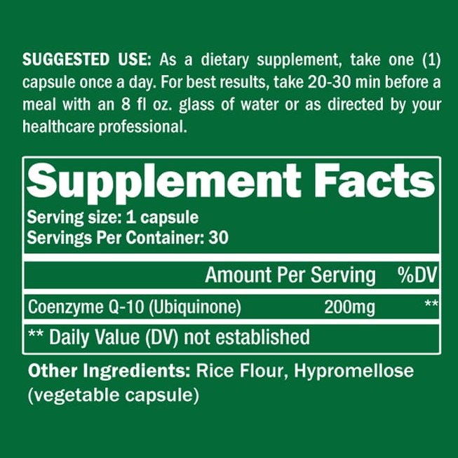 CoQ10 Supplement 30 Capsules