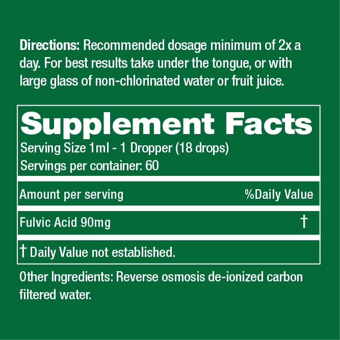2oz Recharge 100% Fulvic Minerals Concentrate