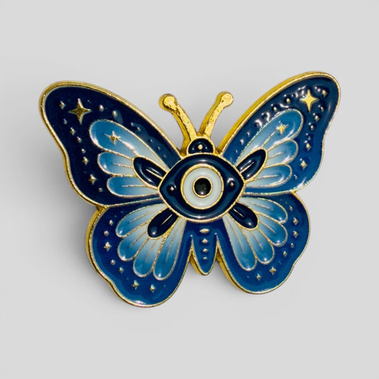 Evil Eye Butterfly Enamel Pin