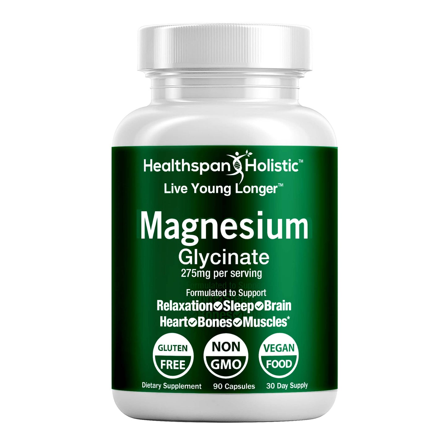 Magnesium Glycinate Supplement 90 Capsules