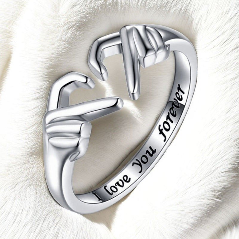 Fashion Love You Forever Open Couple Ring