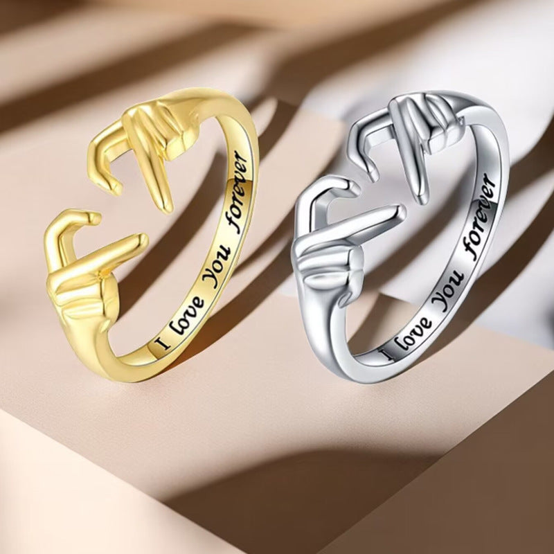 Fashion Love You Forever Open Couple Ring