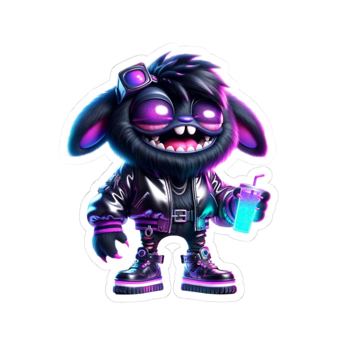 Cyberpunk Bunny Monster Sticker