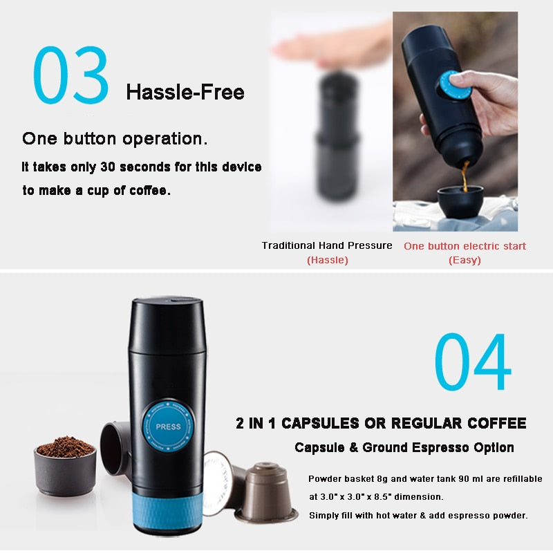 PORTABLE ESPRESSO MAKER - Have Espresso on the Go