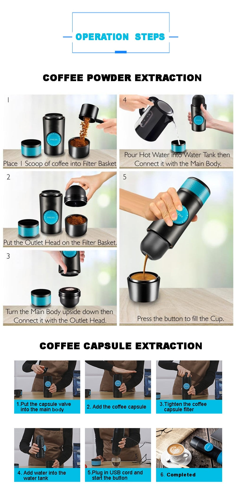 PORTABLE ESPRESSO MAKER - Have Espresso on the Go