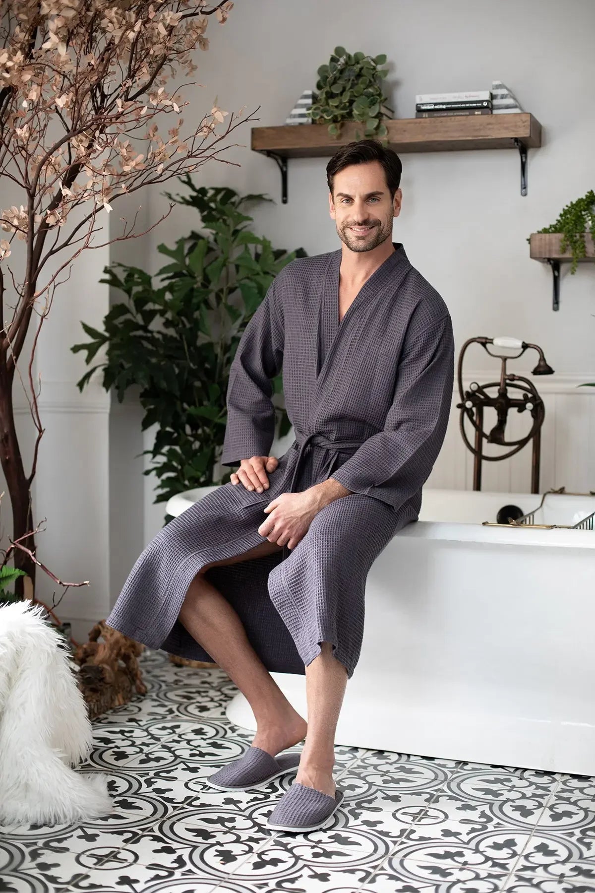 Bathrobe for Men -  Absorbent Lightweight